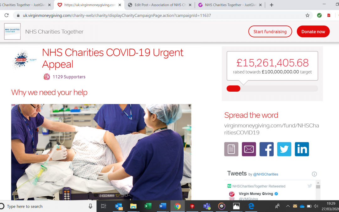 NHS Covid-19 appeal reaches over £15million in 5 days